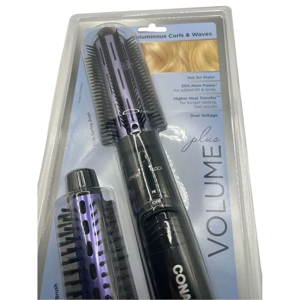 Conair 2-in-1 Hot Air Styler Curling Wand Dual Voltage Multicolor